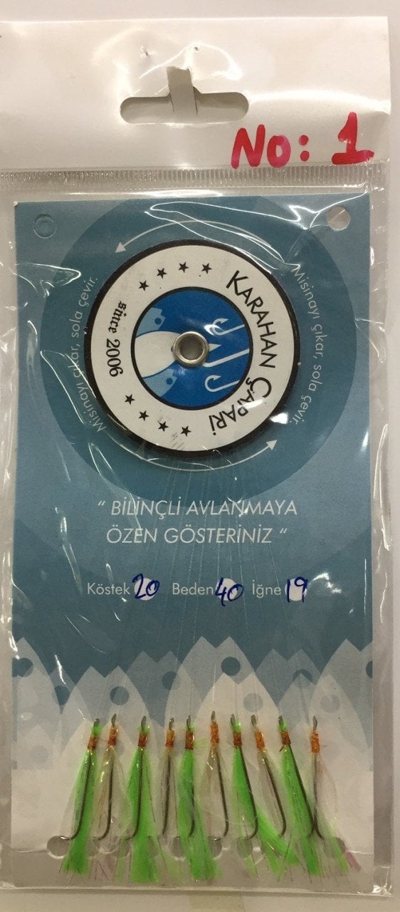 Karahan El yapımı 10 lu  kartela çinekop çapari